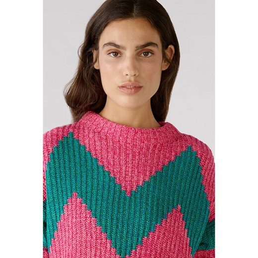 Sweter damski z bawełny z okrągłym dekoltem 