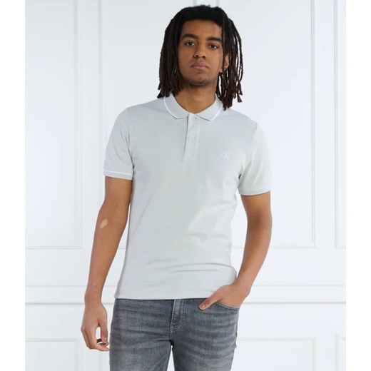 T-shirt męski biały Calvin Klein casual z krótkimi rękawami 