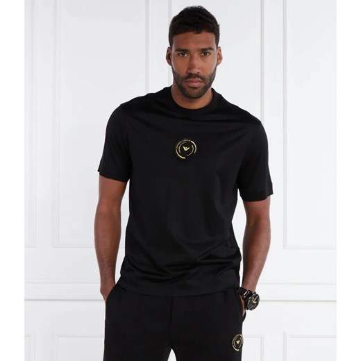 T-shirt męski Emporio Armani czarny z krótkimi rękawami casualowy 
