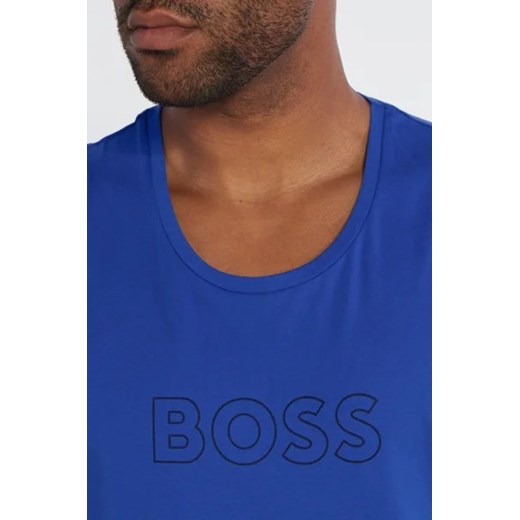 Niebieski t-shirt męski BOSS HUGO z krótkim rękawem 