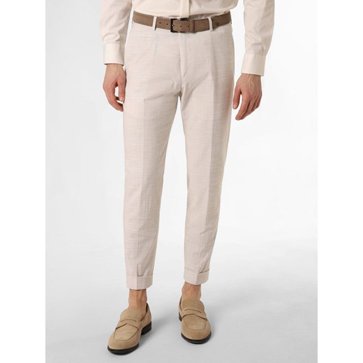 Strellson Spodnie z zawartością lnu - Luc3 Mężczyźni Regular Fit wiskoza kitt wypukły wzór tkaniny ze sklepu vangraaf w kategorii Spodnie męskie - zdjęcie 169912090