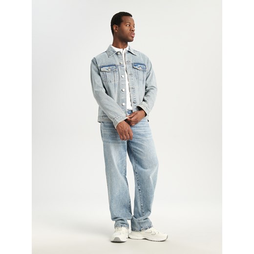 Kurtka męska Sinsay niebieska bawełniana casual 