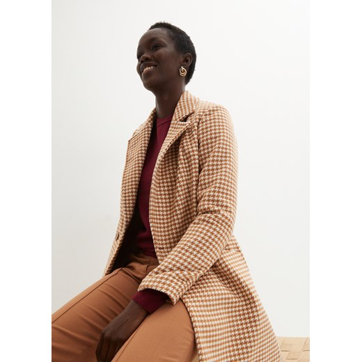 Płaszcz w pepitkę, z materiału z domieszką wełny 36 okazyjna cena bonprix