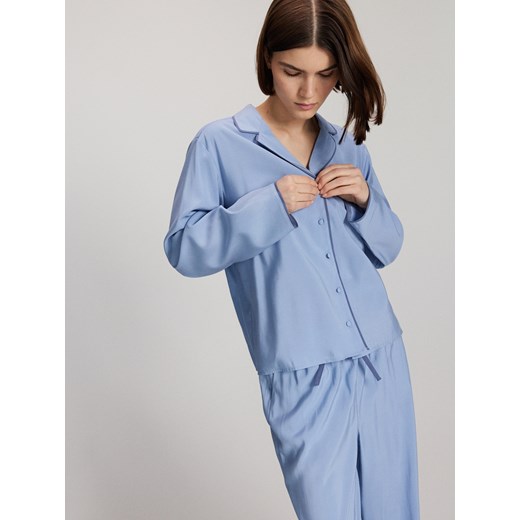 Reserved - Dwuczęściowa piżama z wiskozy - jasnoniebieski Reserved S Reserved