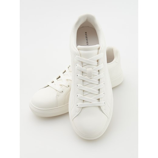 Reserved - Sneakersy z imitacji skóry - biały Reserved 42 Reserved