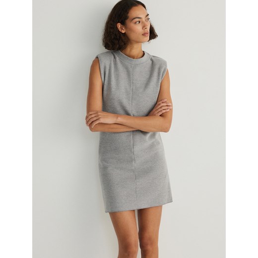 Reserved - Dzianinowa sukienka mini - jasnoszary ze sklepu Reserved w kategorii Sukienki - zdjęcie 169959411