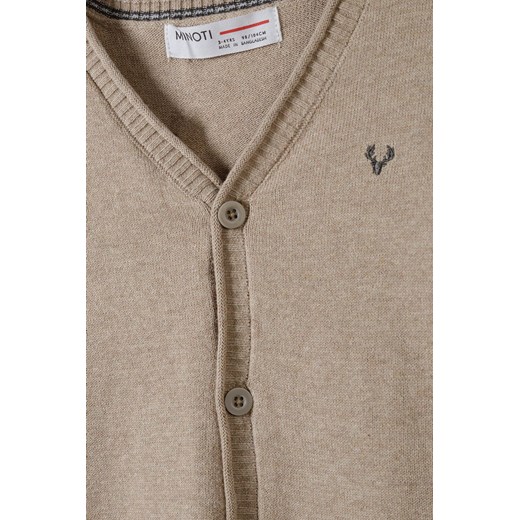 Klasyczny sweter z zapięciem na guziki chłopięcy- beżowy Minoti 140/146 wyprzedaż 5.10.15