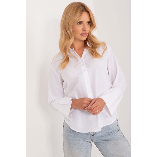 Biała klasyczna koszula damska zapinana z szerokimi rękawami ze sklepu 5.10.15 w kategorii Koszule damskie - zdjęcie 169960392