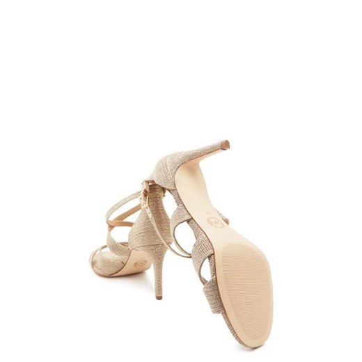 Michael Kors sandały damskie beżowe skórzane eleganckie na lato z klamrą 