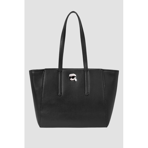 KARL LAGERFELD Czarna shopperka Leather Tote Pin ze sklepu outfit.pl w kategorii Torby Shopper bag - zdjęcie 169965650