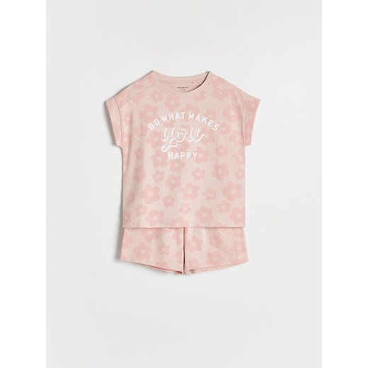 Reserved - Dwuczęściowa piżama z nadrukiem - brudny róż ze sklepu Reserved w kategorii Piżamy dziecięce - zdjęcie 169965984