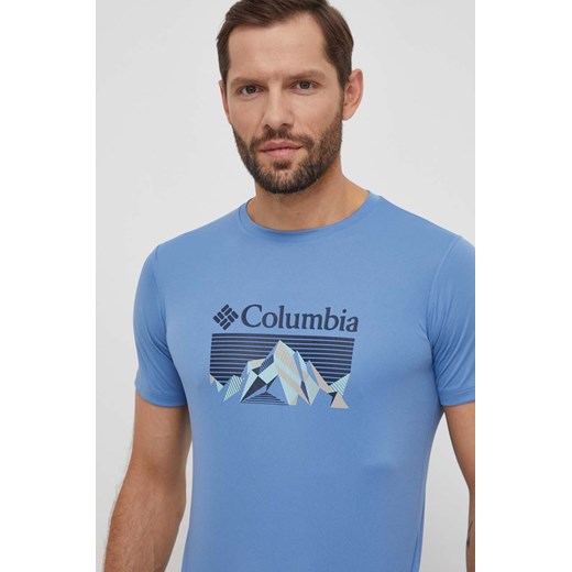 Columbia t-shirt sportowy zero rules Zero Rules kolor niebieski z nadrukiem 1533291 ze sklepu ANSWEAR.com w kategorii T-shirty męskie - zdjęcie 169966682