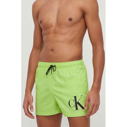 Calvin Klein szorty kąpielowe kolor zielony ze sklepu ANSWEAR.com w kategorii Kąpielówki - zdjęcie 169966782