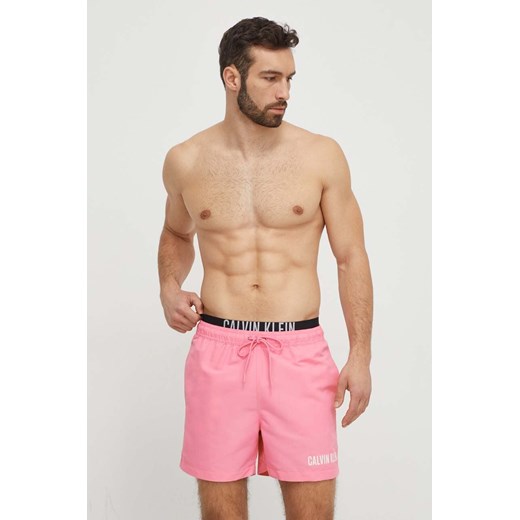 Calvin Klein szorty kąpielowe kolor różowy ze sklepu ANSWEAR.com w kategorii Kąpielówki - zdjęcie 169966790