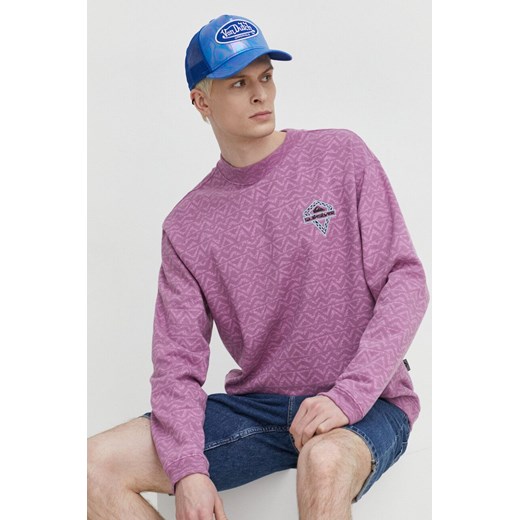 Quiksilver bluza bawełniana męska kolor różowy wzorzysta ze sklepu ANSWEAR.com w kategorii Bluzy męskie - zdjęcie 169966823