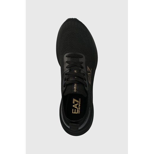 Buty sportowe damskie Emporio Armani sneakersy czarne wiązane na platformie 