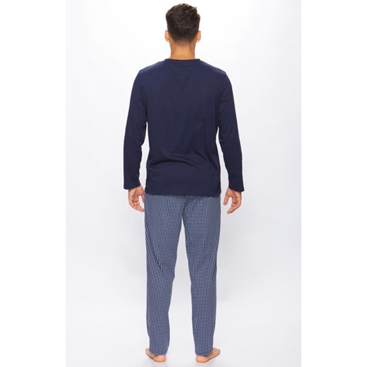 Bawełniana piżama męska z długimi rękawami i długimi nogawkami 41/5-26P/66B740, Kolor granatowy-wzór, Rozmiar M, Fabio Undercare ze sklepu Intymna w kategorii Piżamy męskie - zdjęcie 169970063