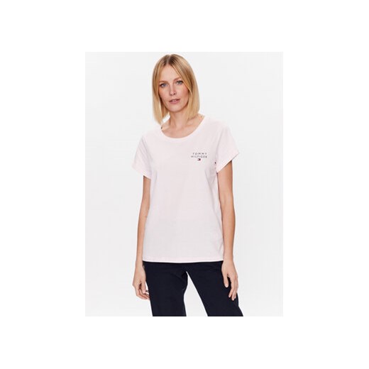 Tommy Hilfiger T-Shirt UW0UW04525 Różowy Regular Fit ze sklepu MODIVO w kategorii Bluzki damskie - zdjęcie 169973742