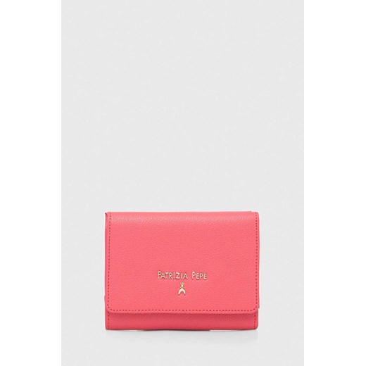 Patrizia Pepe portfel skórzany damski kolor różowy CQ7081 L001 ze sklepu ANSWEAR.com w kategorii Portfele damskie - zdjęcie 169975323