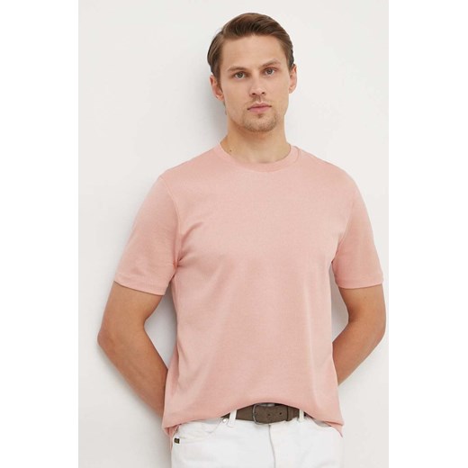 BOSS t-shirt bawełniany męski kolor różowy gładki 50511595 ze sklepu ANSWEAR.com w kategorii T-shirty męskie - zdjęcie 169975480