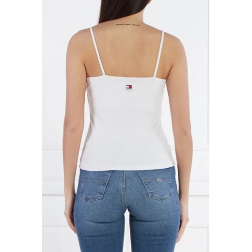 Bluzka damska biała Tommy Jeans z elastanu