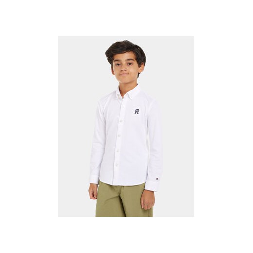 Tommy Hilfiger Koszula Monogram KB0KB08862 Biały Slim Fit ze sklepu MODIVO w kategorii Koszule chłopięce - zdjęcie 169995513