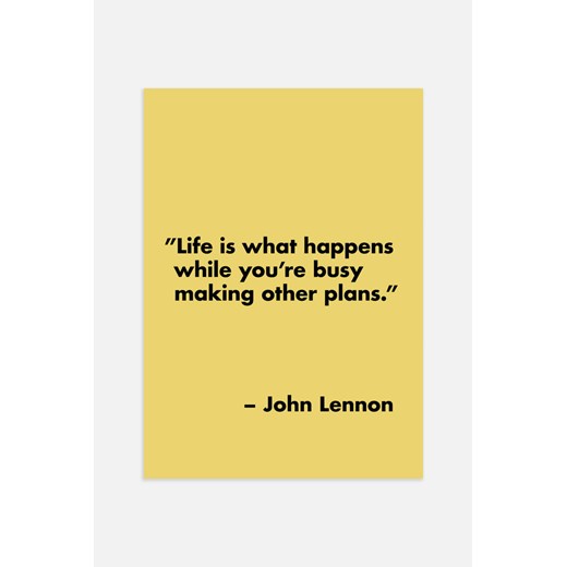 H & M - John Lennon Life Lesson Plakat - Żółty ze sklepu H&M w kategorii Dekoracje ścienne - zdjęcie 169997184