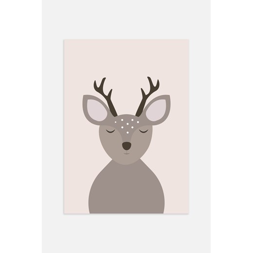 H & M - Sleeping Deer Plakat - Brązowy ze sklepu H&M w kategorii Plakaty - zdjęcie 169997194