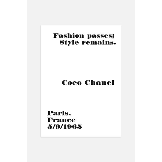 H & M - Chanel Paris Plakat - Biały H & M 30x40 H&M