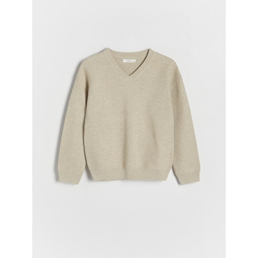Reserved - Melanżowy sweter - beżowy ze sklepu Reserved w kategorii Swetry chłopięce - zdjęcie 169998224