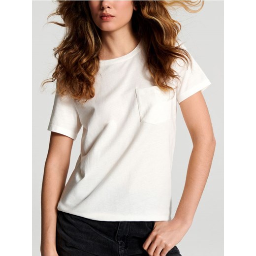 Sinsay - Koszulka - kremowy ze sklepu Sinsay w kategorii Bluzki damskie - zdjęcie 169999170