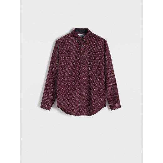 Reserved - Wzorzysta koszula slim fit - kasztanowy Reserved L Reserved okazyjna cena