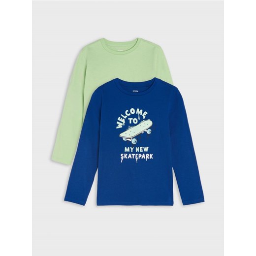 Sinsay - Koszulki 2 pack - niebieski ze sklepu Sinsay w kategorii T-shirty chłopięce - zdjęcie 170003443