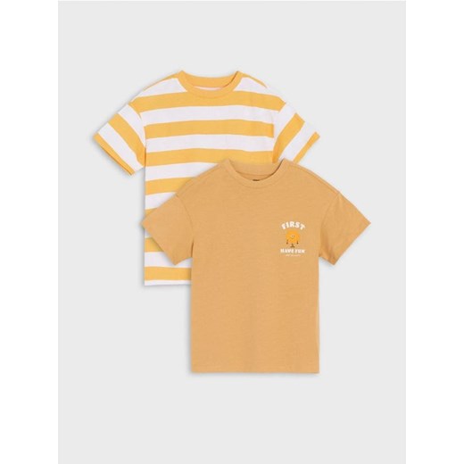 Sinsay - Koszulki 2 pack - żółty ze sklepu Sinsay w kategorii T-shirty chłopięce - zdjęcie 170003450