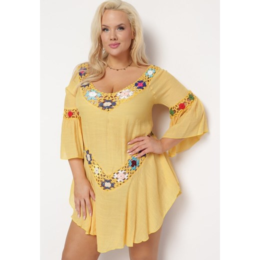 Żółta Tunika  Perpception ze sklepu Born2be Odzież w kategorii Bluzki damskie - zdjęcie 170005100