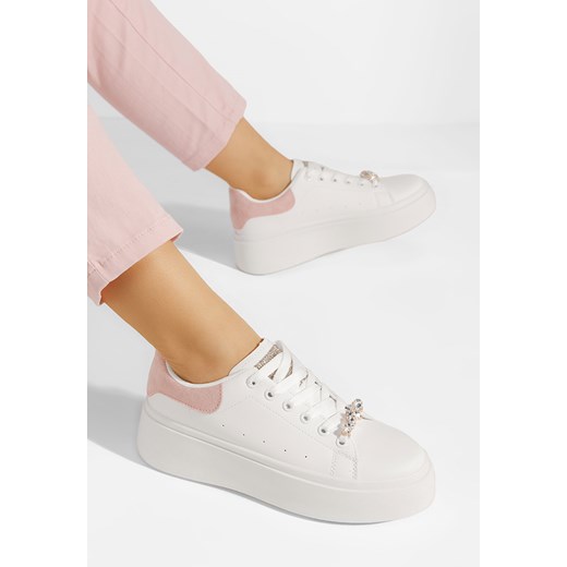 Białe sneakersy na platformie Ellianna V6 ze sklepu Zapatos w kategorii Trampki damskie - zdjęcie 170007260