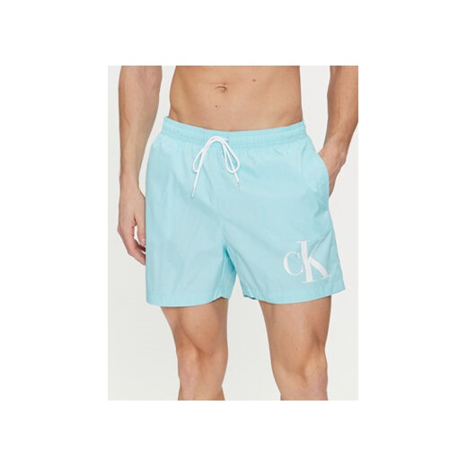 Calvin Klein Swimwear Szorty kąpielowe KM0KM01003 Niebieski Regular Fit ze sklepu MODIVO w kategorii Kąpielówki - zdjęcie 170009100