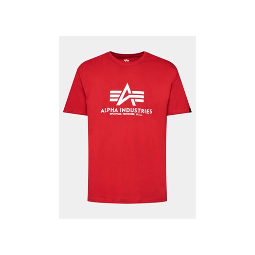 Alpha Industries T-Shirt Basic 100501 Czerwony Regular Fit ze sklepu MODIVO w kategorii T-shirty męskie - zdjęcie 170009580