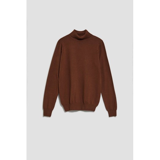 Golf z dzianiny kasztanowy S okazyjna cena Moodo.pl