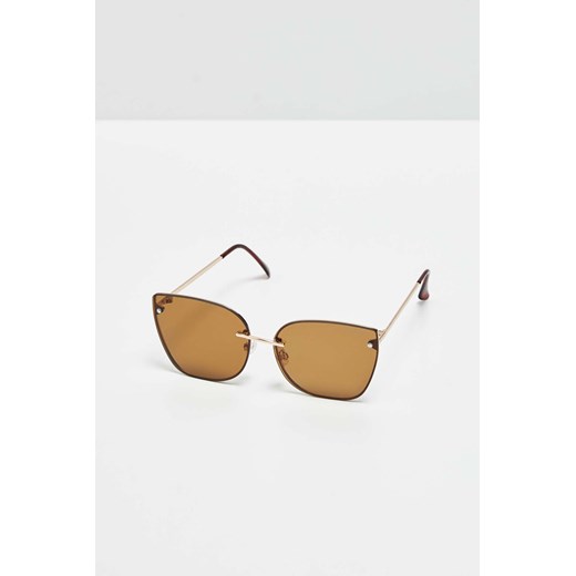 Okulary przeciwsłoneczne z metalowymi oprawkami brązowe ze sklepu Moodo.pl w kategorii Okulary przeciwsłoneczne damskie - zdjęcie 170019164