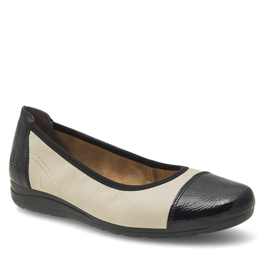 Balerinki Rieker beżowe casualowe na jesień 