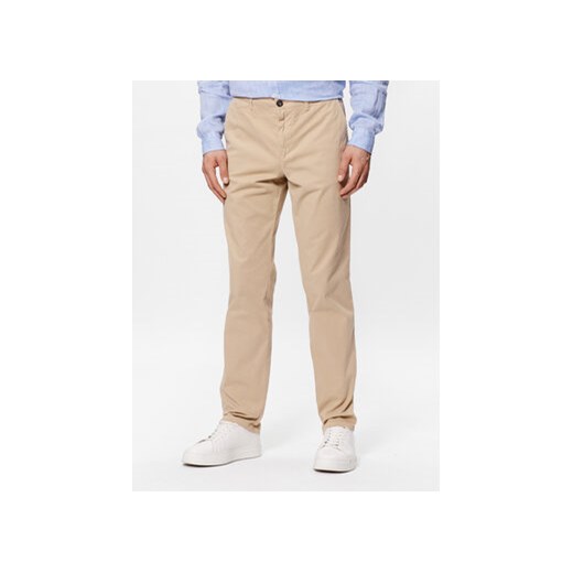 United Colors Of Benetton Spodnie materiałowe 4DKH55I18 Beżowy Slim Fit ze sklepu MODIVO w kategorii Spodnie męskie - zdjęcie 170022683