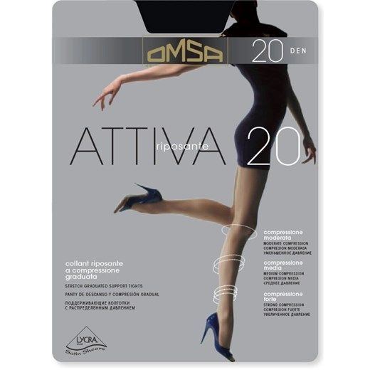 Rajstopy Attiva 20den Omsa nero czarne Omsa 4 piubiu_pl