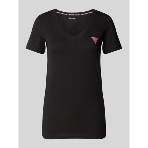T-shirt z detalem z logo ze sklepu Peek&Cloppenburg  w kategorii Bluzki damskie - zdjęcie 170038742