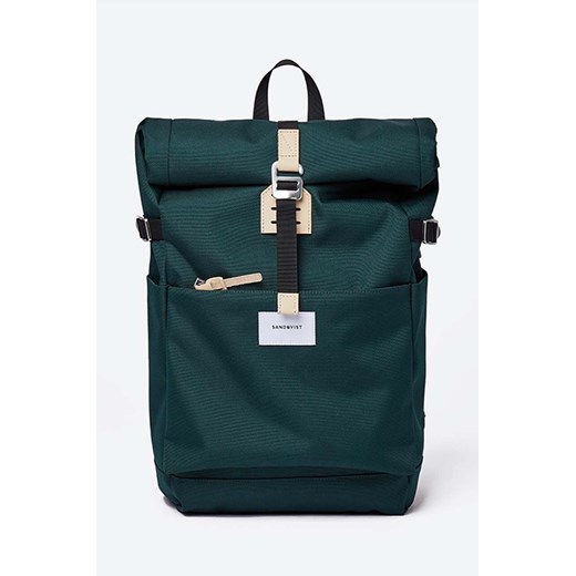 Sandqvist plecak Ilon kolor zielony duży gładki SQA1563-1563 Sandqvist One Size PRM promocyjna cena