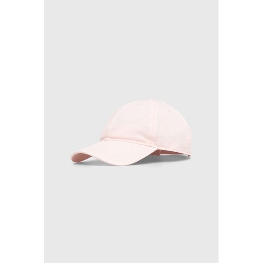 Lacoste czapka z daszkiem bawełniana kolor różowy gładka ze sklepu PRM w kategorii Czapki z daszkiem damskie - zdjęcie 170039240