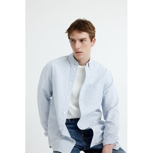 H & M - Koszula oksfordzka Regular Fit - Niebieski ze sklepu H&M w kategorii Koszule męskie - zdjęcie 170039763