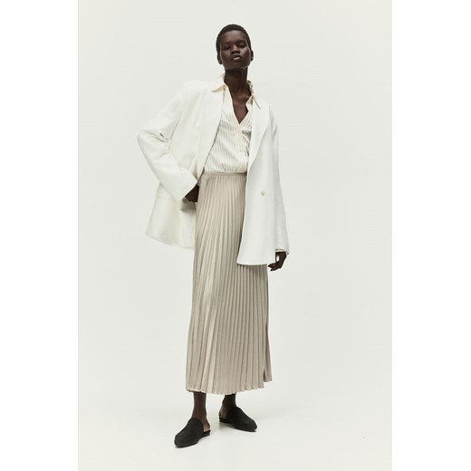 H & M - Plisowana spódnica z satyny - Brązowy ze sklepu H&M w kategorii Spódnice - zdjęcie 170039852