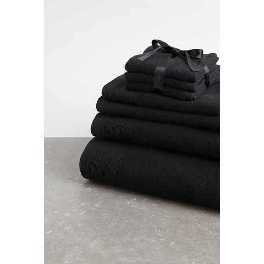 H & M - Ręcznik do twarzy z bawełnianej frotté 3-pak - Czarny ze sklepu H&M w kategorii Ręczniki - zdjęcie 170039913