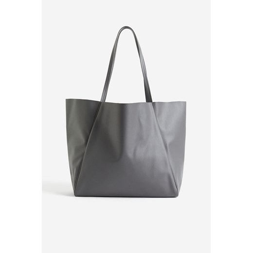 H & M - Powlekana torba shopper - Szary ze sklepu H&M w kategorii Torby Shopper bag - zdjęcie 170040033
